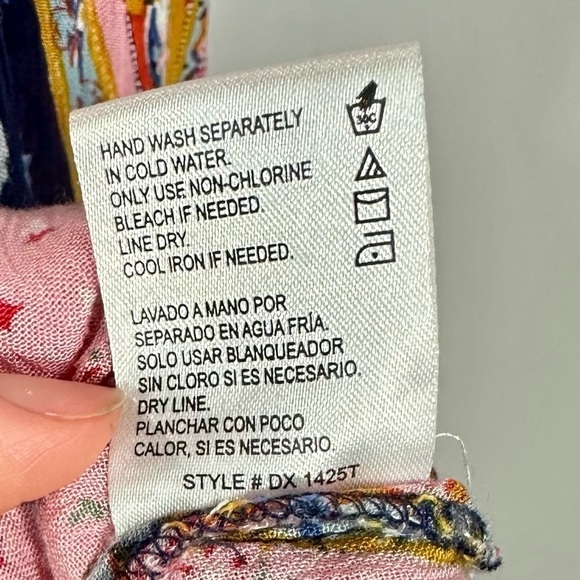 Patrons of Peace paisley floral print v neck front tie tank size S - Picture 7 of 7